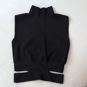 Zara Black Sleeveless Crop Tank Top